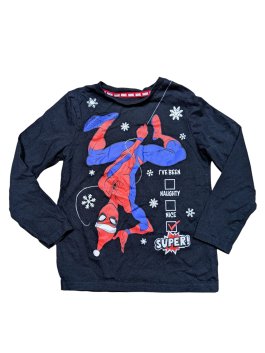 Černé triko s vánočním Spidermanem pro kluky secondhand Marvel