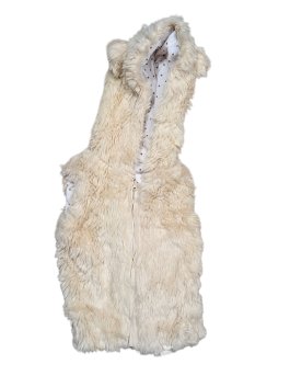 Světlá chlupatá vesta pro holky outlet Mango Kids