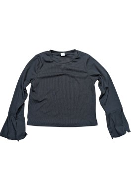 Černé žebrované triko elastické pro holky secondhand 